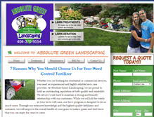 Tablet Screenshot of absolutegreenlandscaping.com